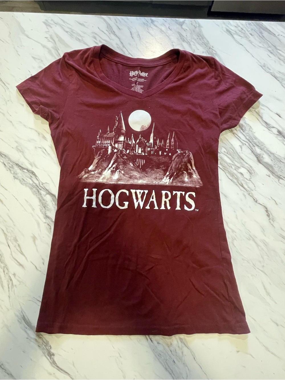 Warner‎ Bros. Harry Potter Tee - Maroon with White Print